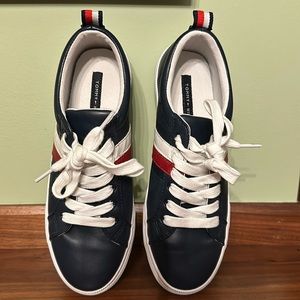 Tommy Hilfiger Blue Leather Sneakers